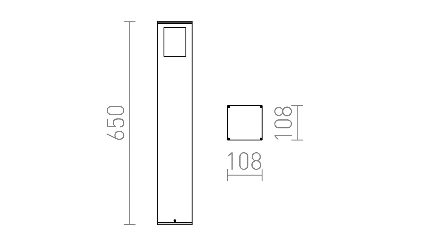 Corp de iluminat exterior tip bollard PONDER 65 – E27, IP44, negru