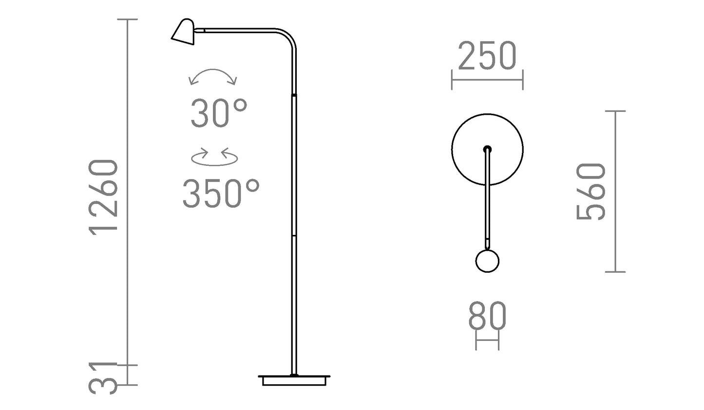 Lampa de podea LED dimmable negru alama 3000K | Reglaj intensitate