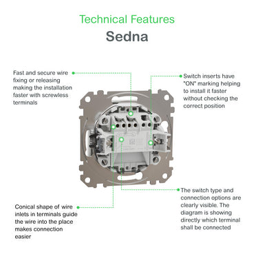 Intrerupator cruce Schneider Sedna IP44 alb