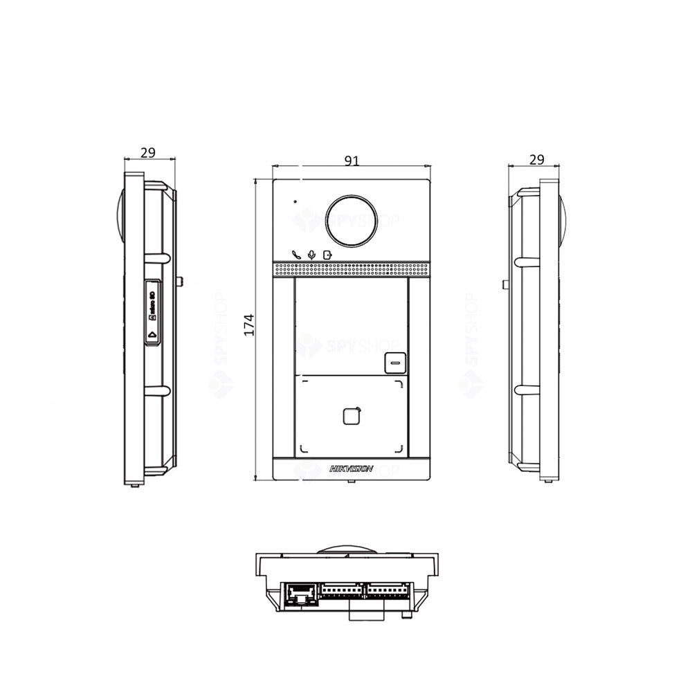 Kit videointerfon WiFi Hikvision DS-KIS604-S(C), 2 MP, 7 inch, Mifare, 2.4 GHz, 1 familie, aparent