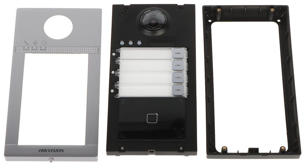 Post de exterior Wi-Fi pentru videointerfon, 2 MP, 4 familii, TCP/IP, Mifare 13.56 KHz, PoE, Hikvision /Surface