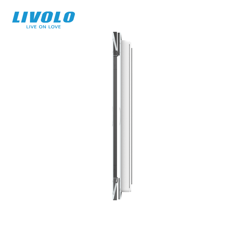 Intrerupator tactil inteligent dublu Livolo EC wireless – montaj aplicat, cu panou sticla