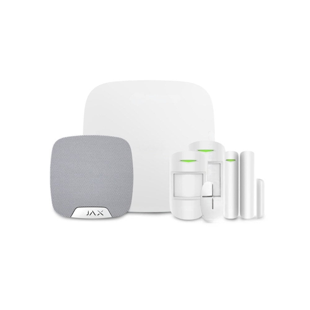 Sistem alarma wireless AJAX Hub WH cu senzori si sirena interior