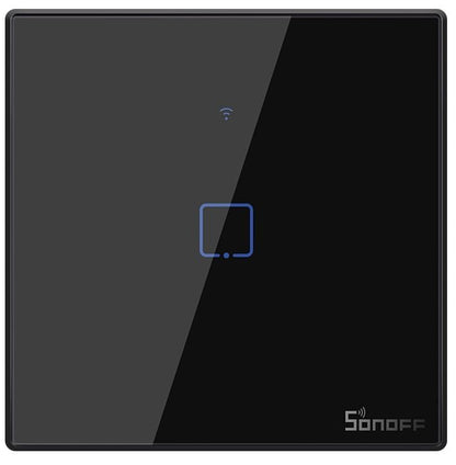 Întrerupător WiFi + RF Sonoff TX T3 EU 1C – încastrabil, negru, 1 circuit