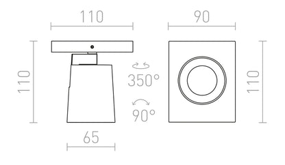 Spot reglabil GU10 cu inele decorative