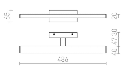 Smartsystem - Aplice LED liniară cu braț fix – iluminare direcționată în jos, pentru spații umede