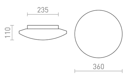 Plafoniera LED baie IP44 24W 3000K | SARA LED 36 sticla opal
