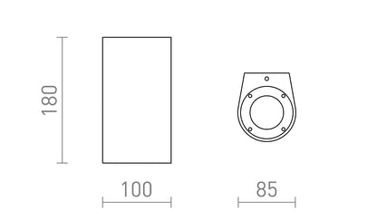 Aplica exterior beton LED GU10 IP65 | Corp iluminat exterior