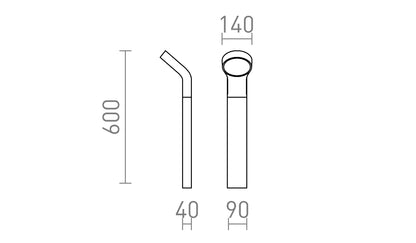 Bolard de exterior LED ELIA – aluminiu, difuzor opal, 3000K, antracit