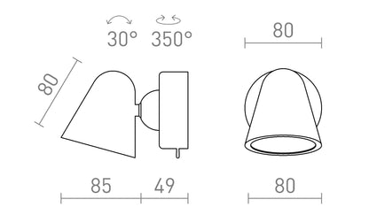 Aplica LED perete cu comutator STIG 5.6W 3000K | Lumina directionala