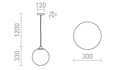 Smartsystem - Pendul din sticlă BOULDER 30 – sferă din sticlă opală, E27, design elegant