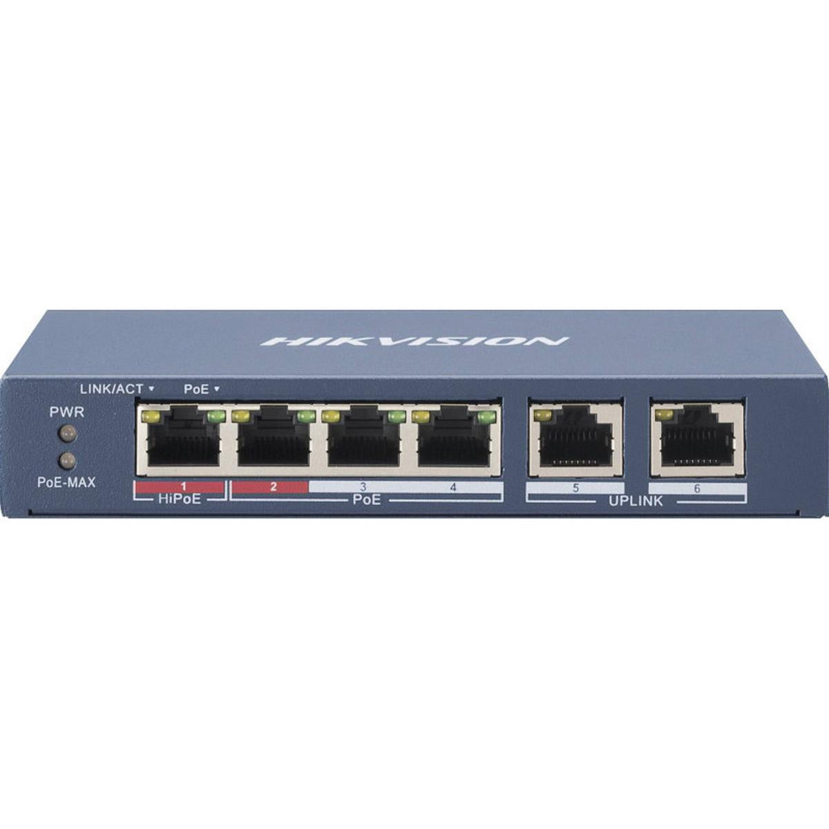 Switch PoE pentru supraveghere IP – 4 porturi PoE+ + 2 uplink