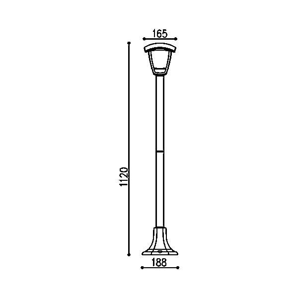 Smartsystem - Stâlp de iluminat pentru grădină Berlin Braytron BR-BG44-00701 – E27, IP44, negru, stil vintage