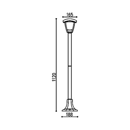 Smartsystem - Stâlp de iluminat pentru grădină Berlin Braytron BR-BG44-00701 – E27, IP44, negru, stil vintage