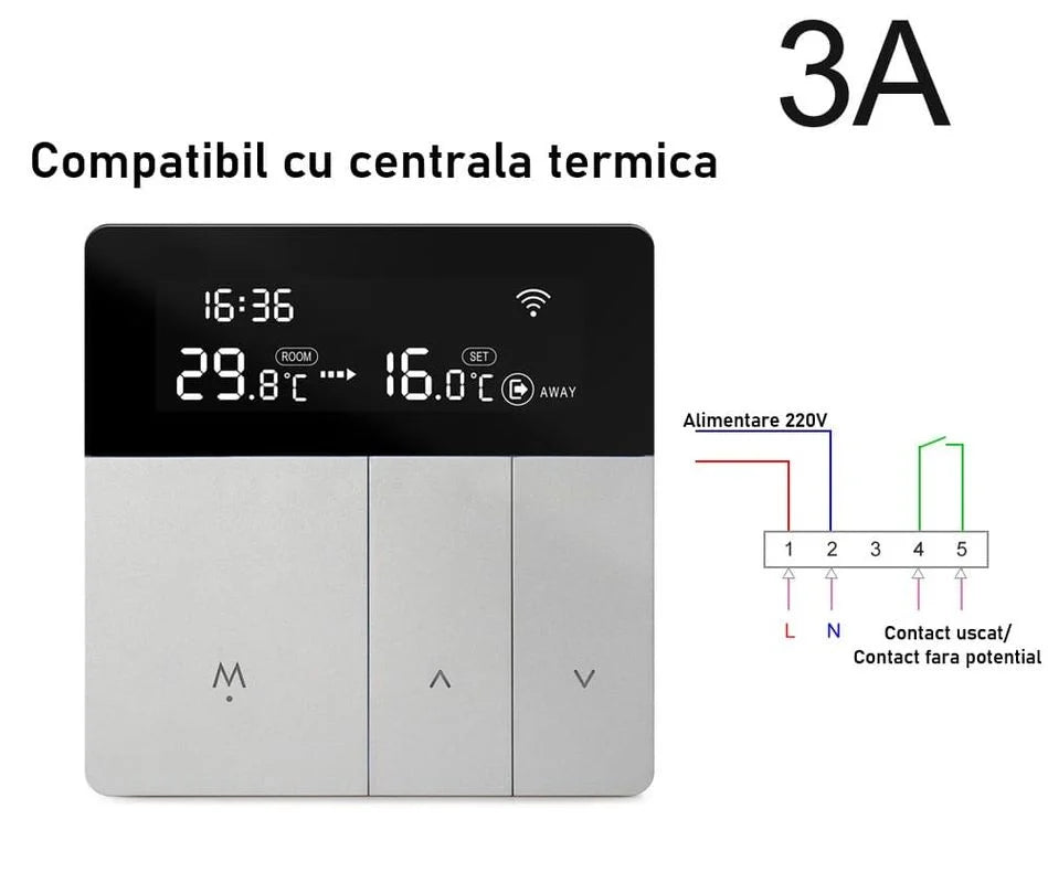 Smartsystem - Termostat inteligent Wi-Fi Avatto WT50-BH-3A – Tuya / Smart Life, control vocal