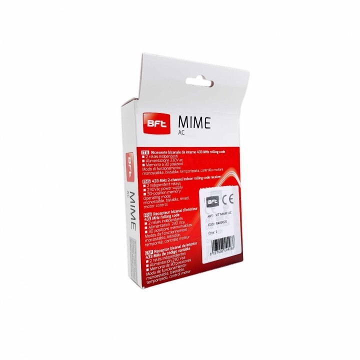 Kit receptor interior BFT MIME AC cu 2 canale si telecomanda Mitto 4