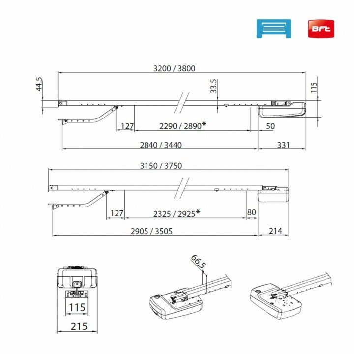 Smartsystem - Kit automatizare usa garaj sectionala BFT Botticelli Smart BT A1250