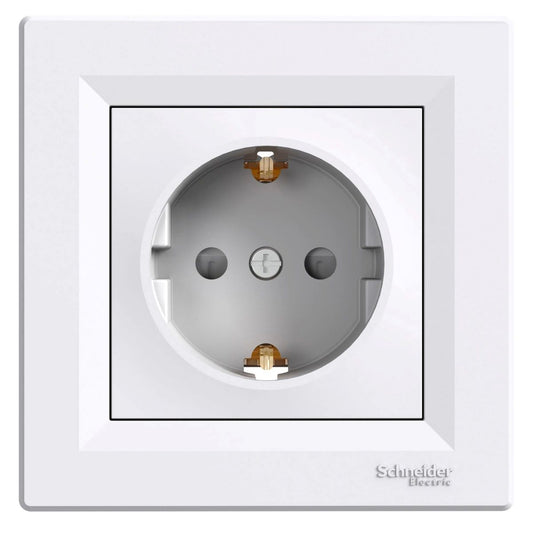 Priza Schneider Asfora EPH2900221 2P+E alba cu rama