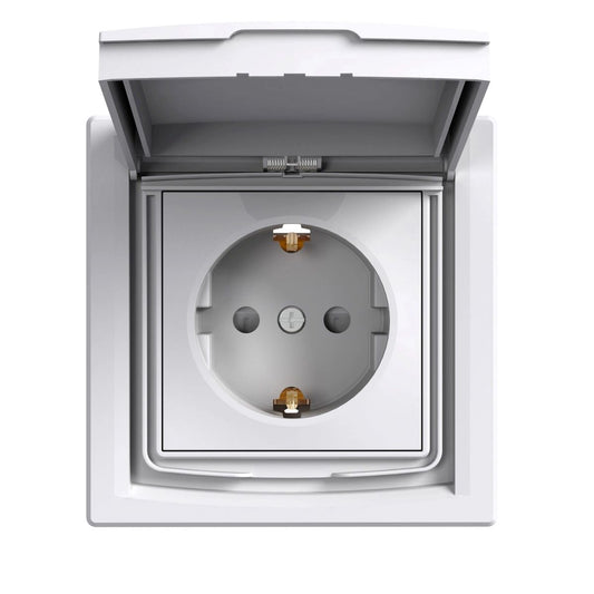 Priza Schneider Asfora EPH3100121 cu clapeta alba