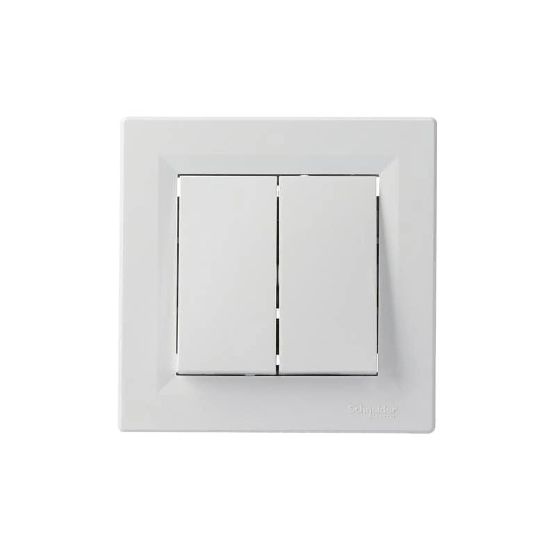 Intrerupator dublu Schneider Asfora EPH0300121 alb
