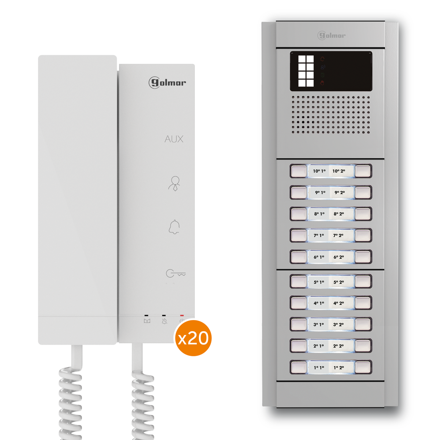 Smartsystem - Kit Interfon Audio Digital G2+ pentru 20 Apartamente