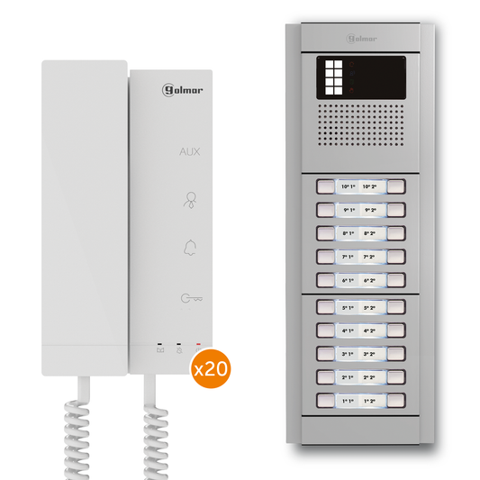 Kit Interfon Audio Digital G2+ pentru 20 Apartamente