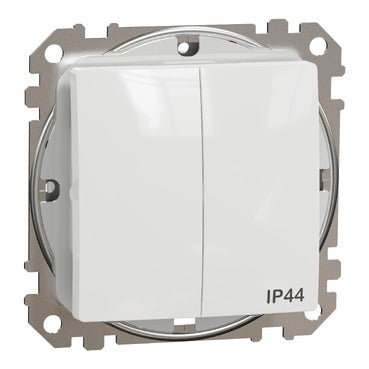 Intrerupator Schneider Sedna 2 circuite IP44 alb