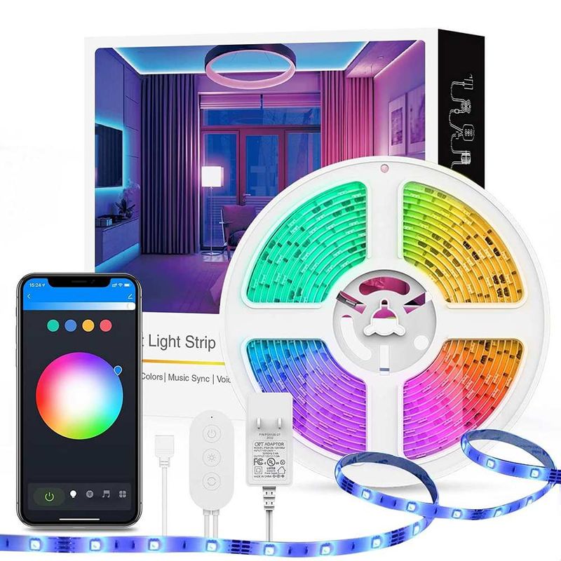 Smartsystem - Bandă LED inteligentă Gosund SL2, RGB, Wi-Fi, 5 m, control vocal Alexa/Google, aplicație Tuya