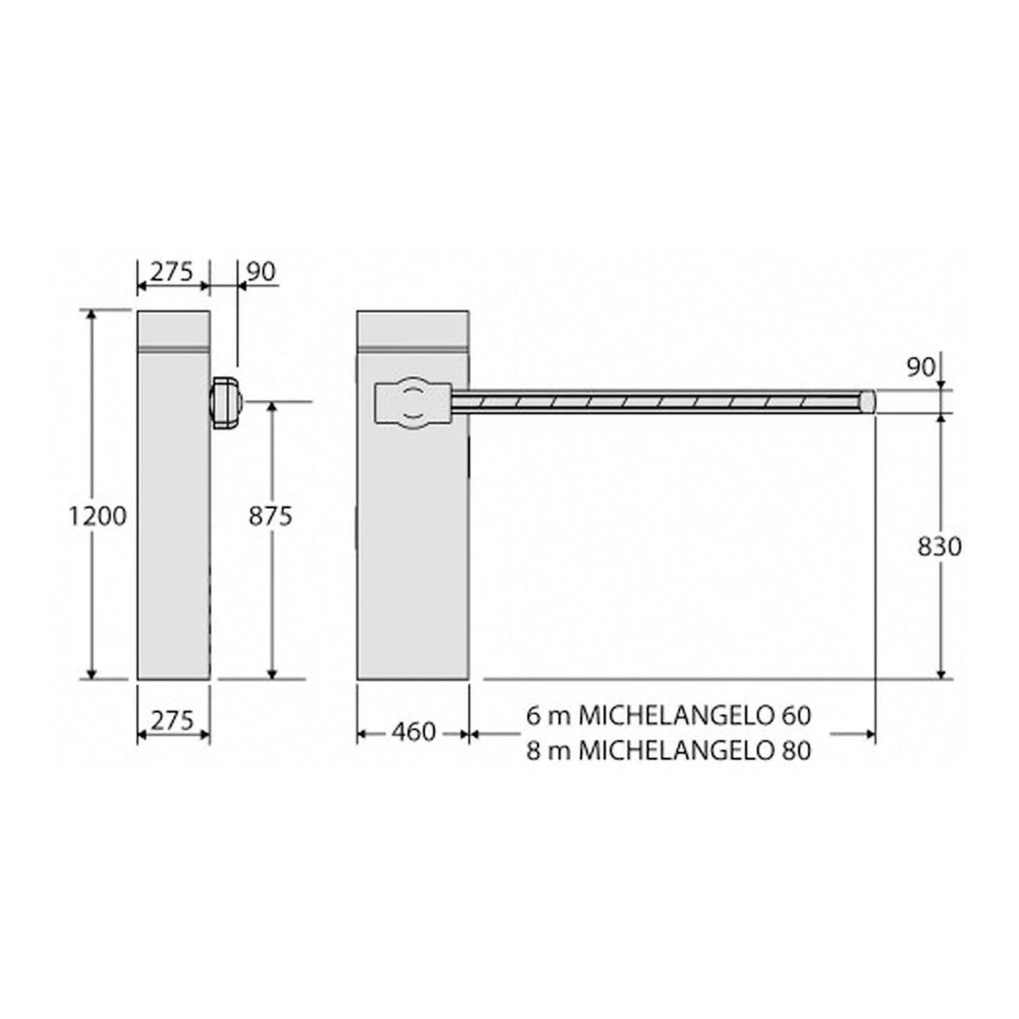 SmartSystem - Bariera auto BFT Michelangelo BT A80 / A60 – Trafic Intensiv, Brat 6–8 m, 24V