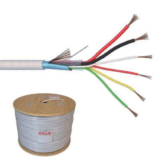 Cablu de Alarma ELAN 6x0.22 mm² + 2x0.75 mm² Ecranat Cupru Pur – Tambur 500 m