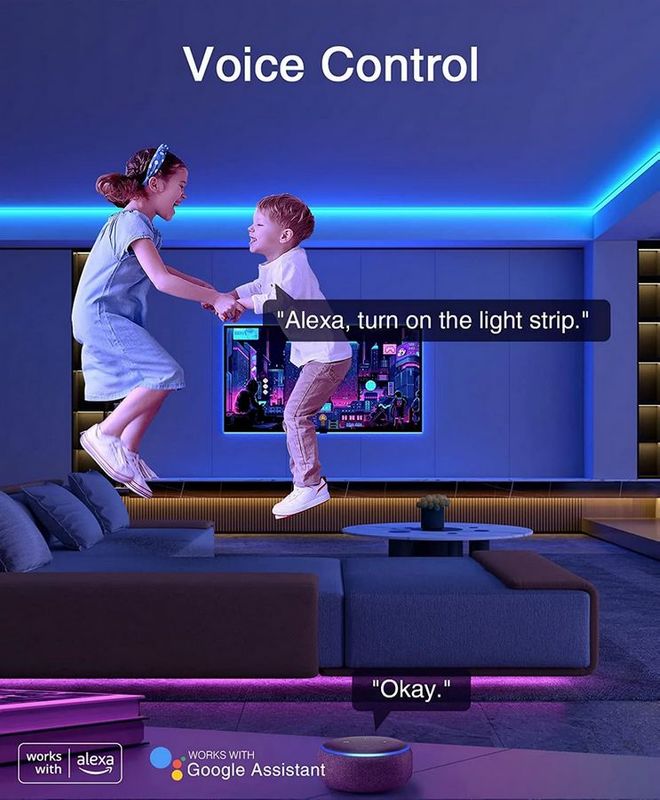 Smartsystem - Bandă LED inteligentă Gosund SL2, RGB, Wi-Fi, 5 m, control vocal Alexa/Google, aplicație Tuya