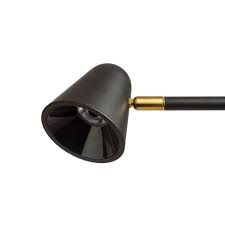 Lampa de podea LED dimmable negru alama 3000K | Reglaj intensitate