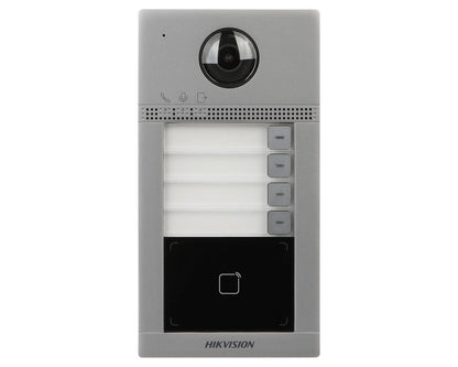 Post de exterior Wi-Fi pentru videointerfon, 2 MP, 4 familii, TCP/IP, Mifare 13.56 KHz, PoE, Hikvision /Surface