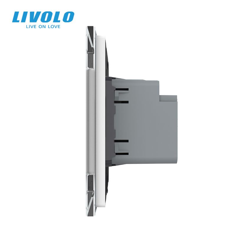 Modul priza USB + USB Tip C Livolo VL-FCUA18W.UC18W-2WP