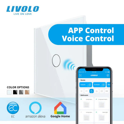 Intrerupator inteligent Livolo EC tactil cu panou sticla – generatia noua