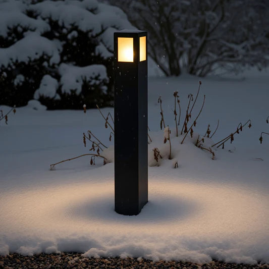 Corp de iluminat exterior tip bollard PONDER 65 – E27, IP44, negru