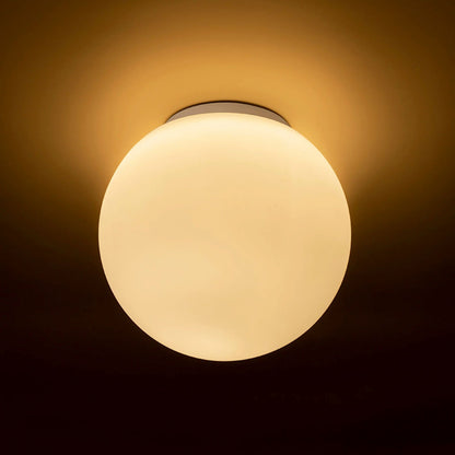 Lampa tavan baie sticla opal E27 IP44 | Corp iluminat dimabil