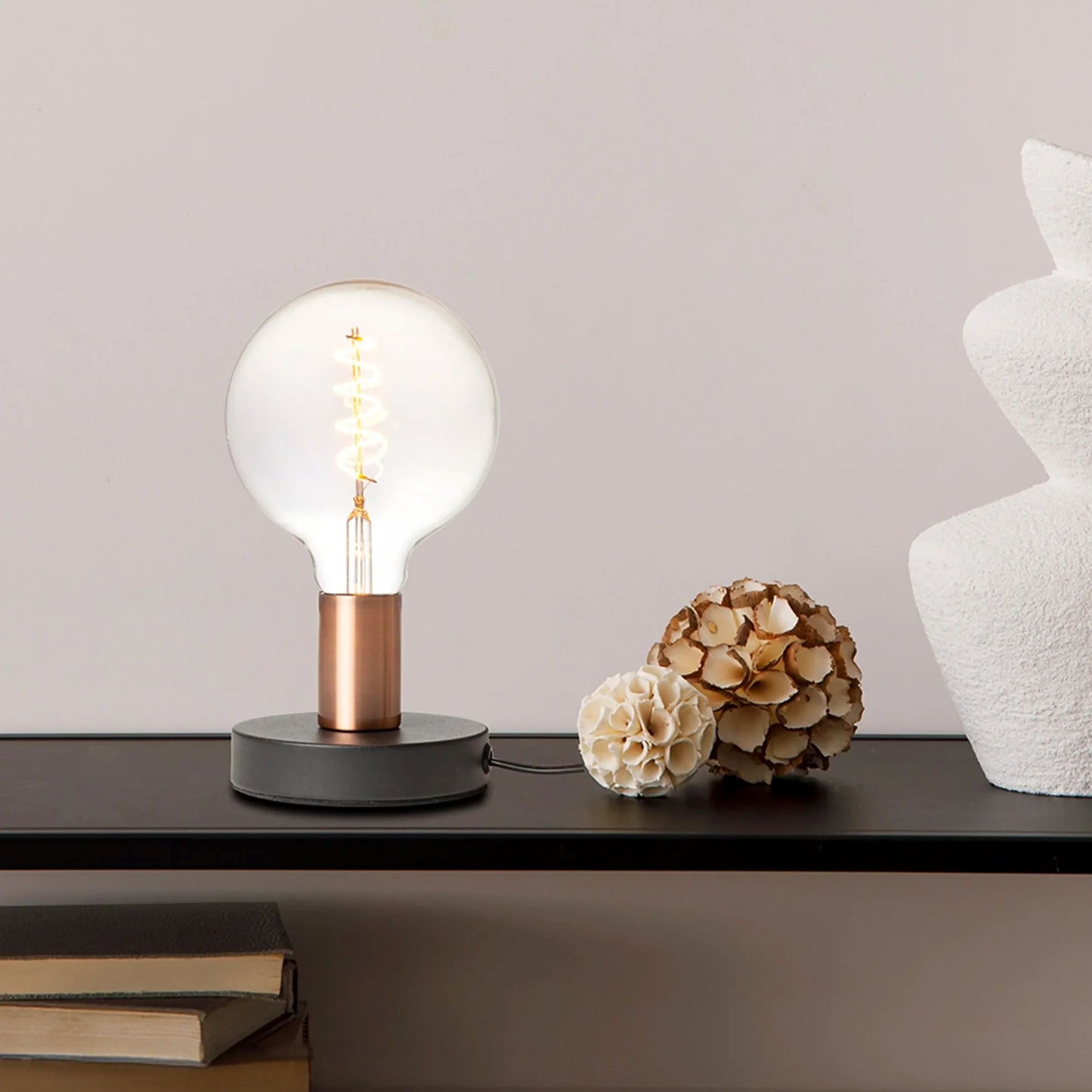 Lampa de masa ALGOT negru cupru E27 | Lampa decorativa moderna
