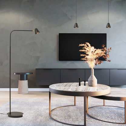 Lampa de podea LED dimmable negru alama 3000K | Reglaj intensitate