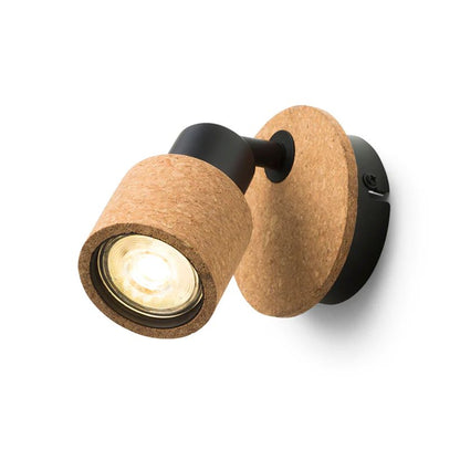 Spot perete pluta si metal negru GU10 | Orientabil LED 4.5W