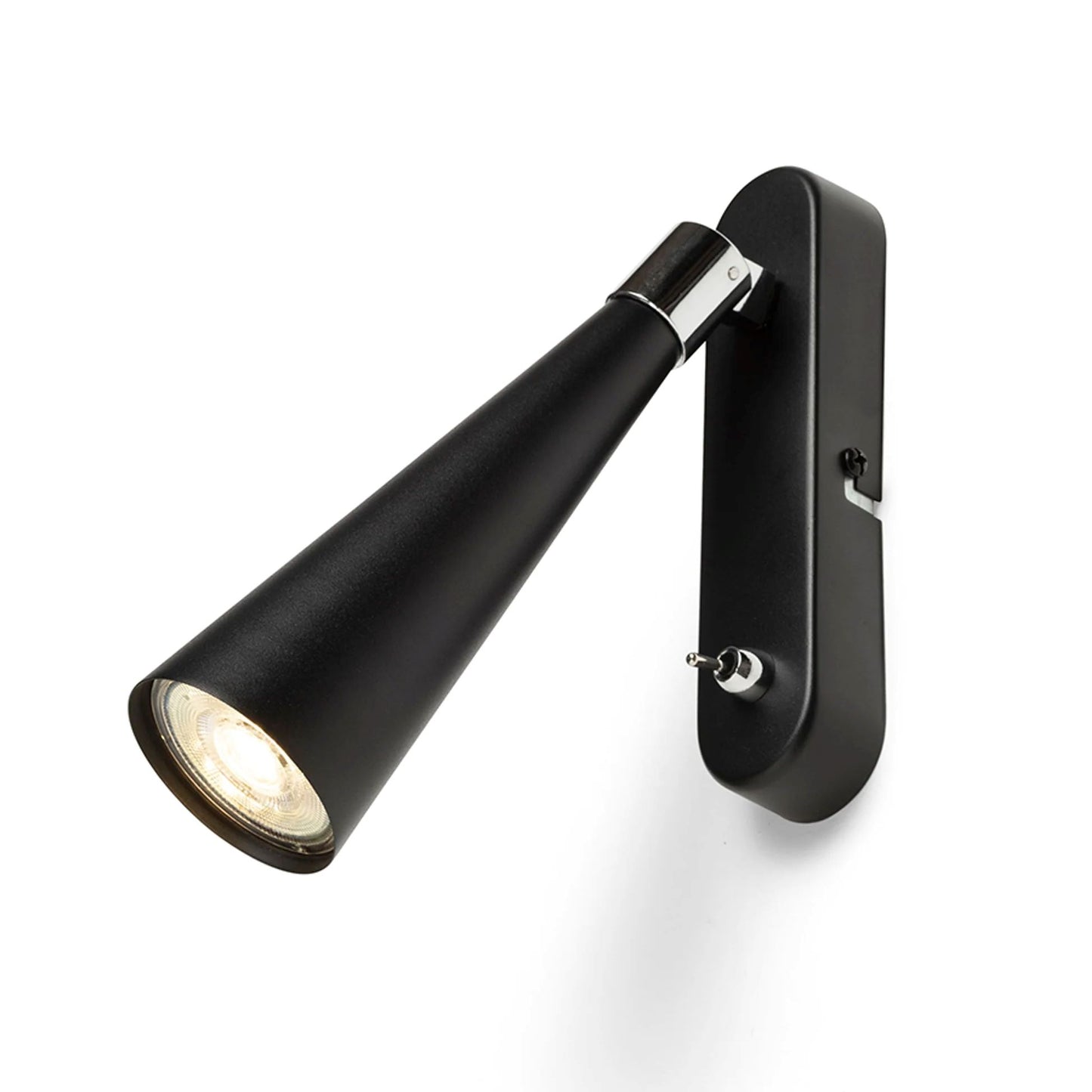 Lampa de perete GU10 negru/crom | Reflector orientabil LED