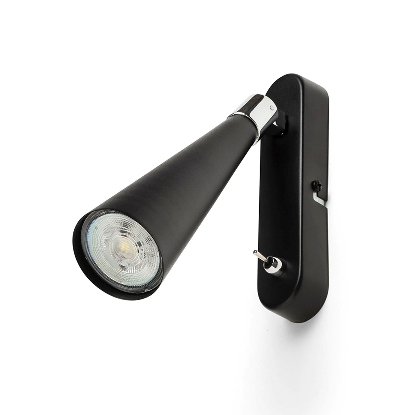 Lampa de perete GU10 negru/crom | Reflector orientabil LED