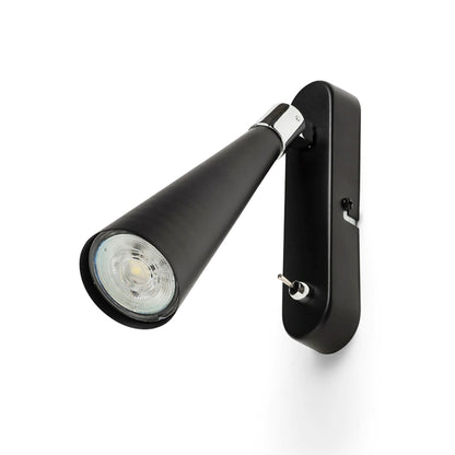 Lampa de perete GU10 negru/crom | Reflector orientabil LED
