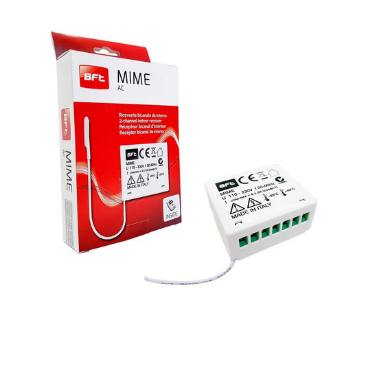 Kit receptor interior BFT MIME AC cu 2 canale si telecomanda Mitto 4