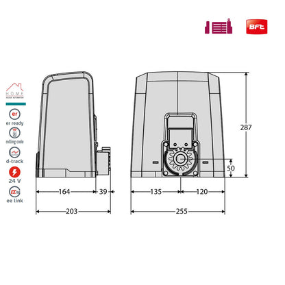 Smartsystem - Kit automatizare poarta culisanta BFT Deimos Ultra A400, 24V