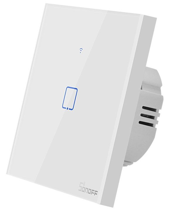 Smartsystem - Întrerupător WiFi + RF Sonoff TX T1 EU 2C – încastrabil, alb, 2 circuite