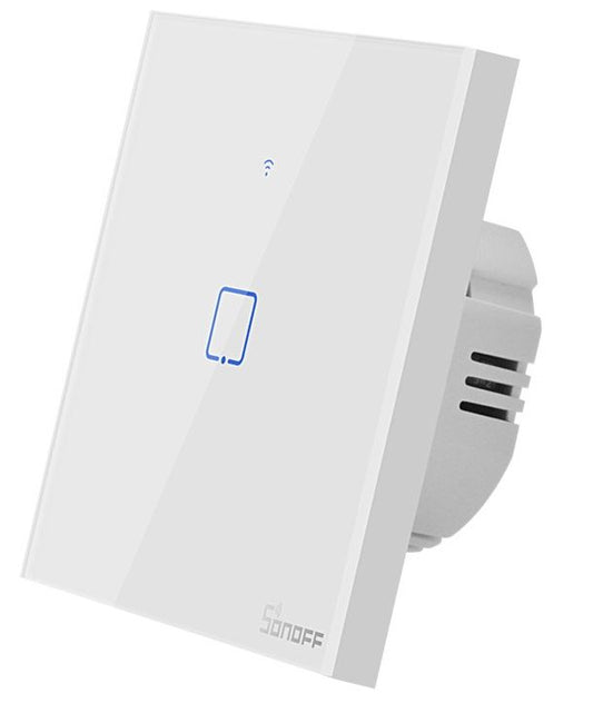 Smartsystem - Întrerupător WiFi + RF Sonoff TX T1 EU 2C – încastrabil, alb, 2 circuite