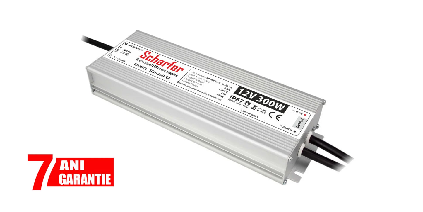 Sursa alimentare LED 12V 300W IP67 Scharfer profesionala
