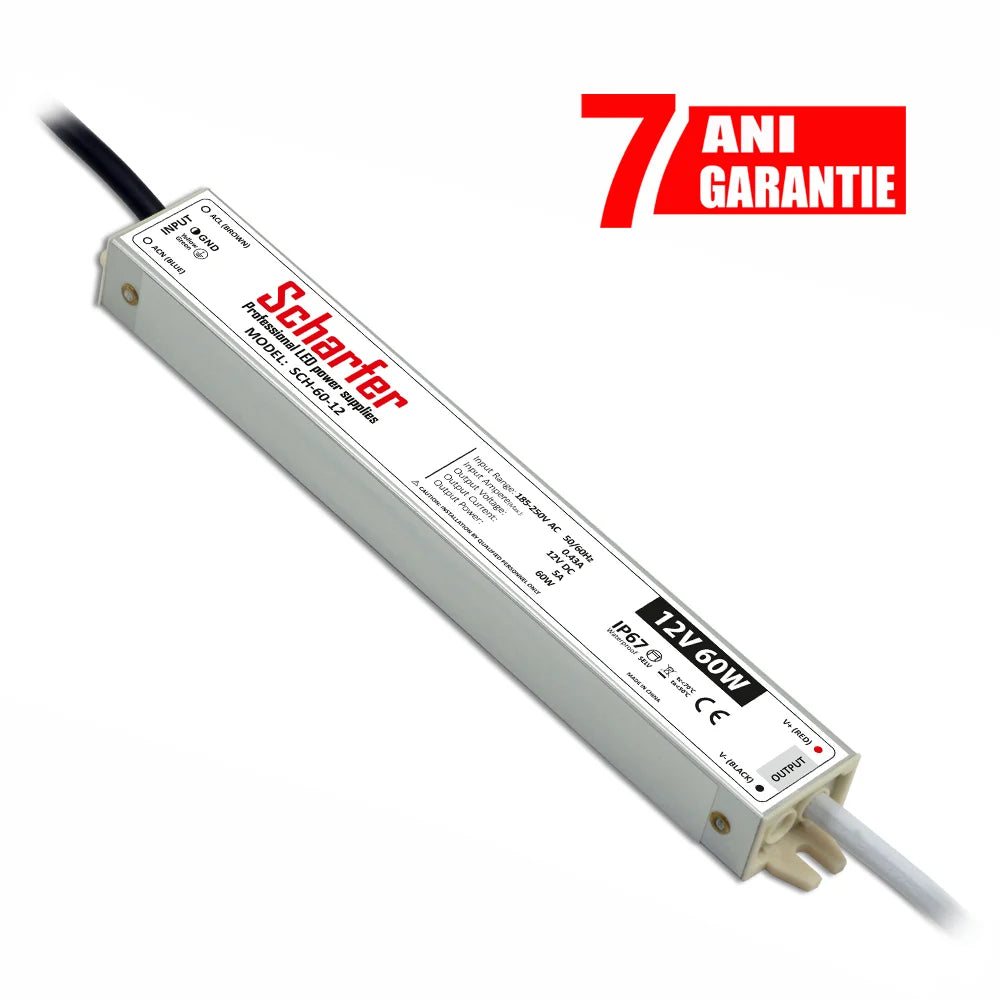 Sursa alimentare LED 12V 60W IP67 Scharfer profesionala