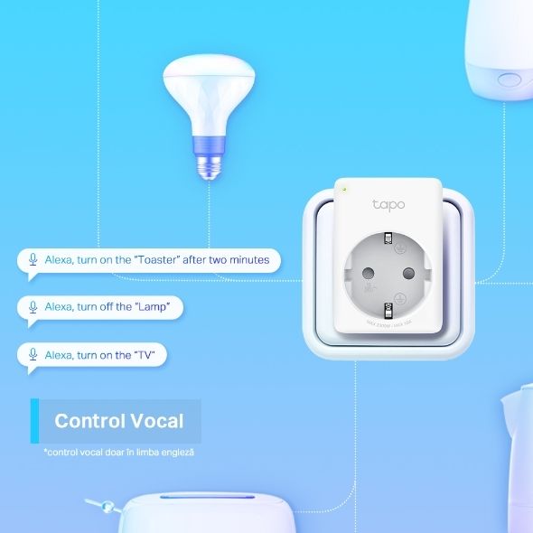 Smartsystem - Priză inteligentă Wi-Fi – control din aplicația Tapo, programare automată